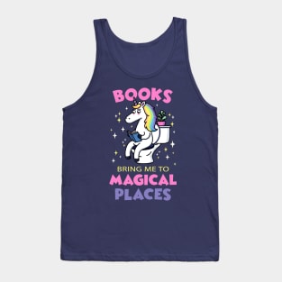 Books Bring Me to Magical Places Unicorn Reading in Toilet Tank Top